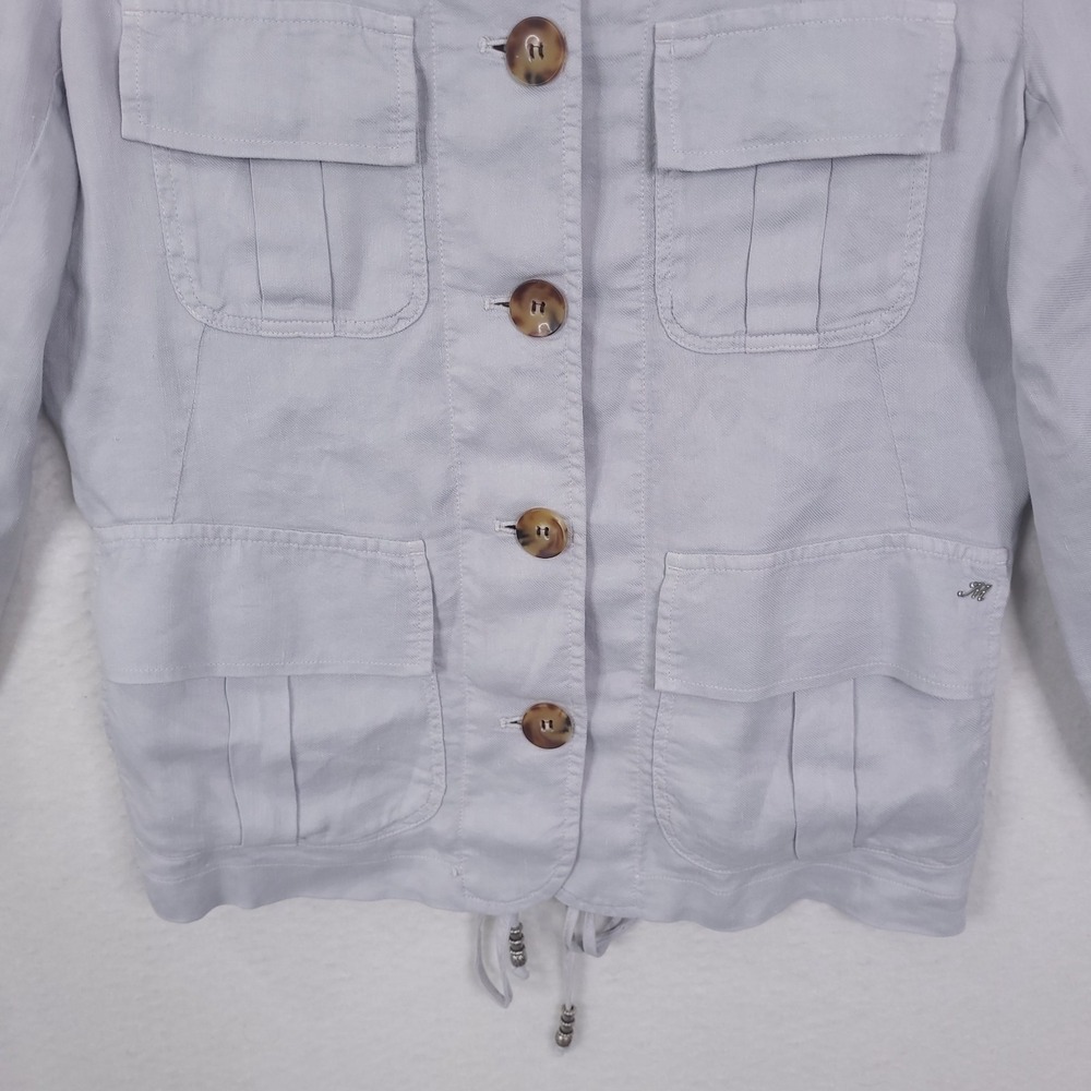 Masons Forte Dei Marmi Jacket Pants Set Womens Gray Size 40 Flap Pockets Buttons - Picture 10 of 16